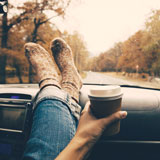 Feet on the dashboard