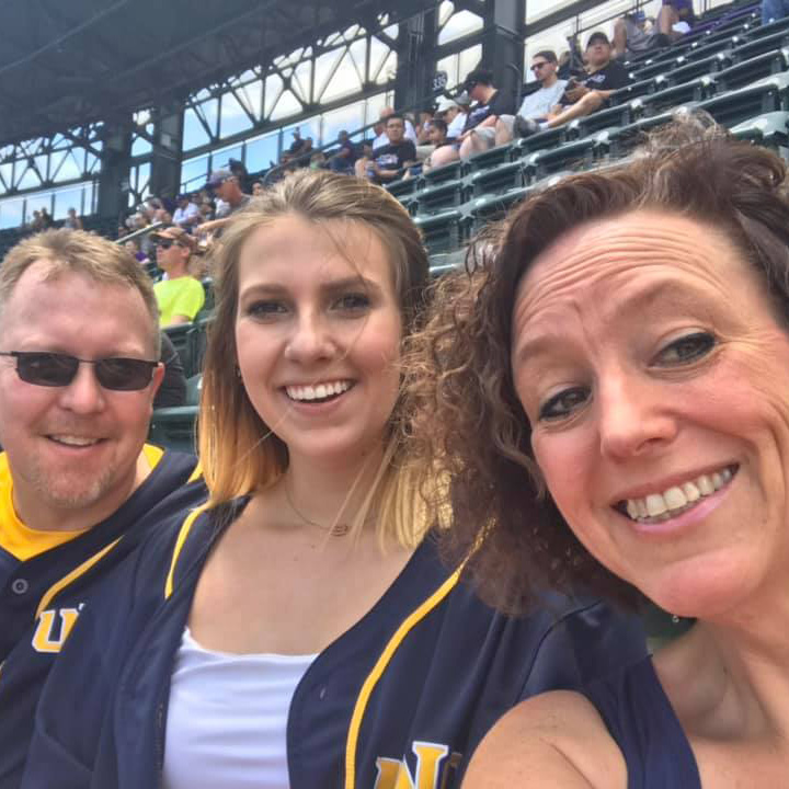 HannahGrace with her family in UNC gear