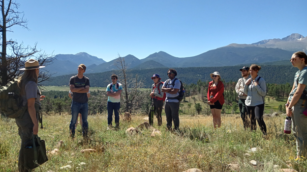 students stand outdoors in Estes Park