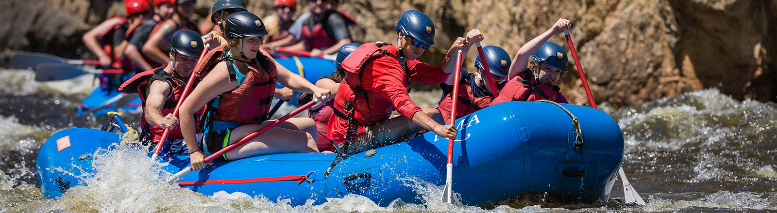 Outdoor Pursuits group white water rafting