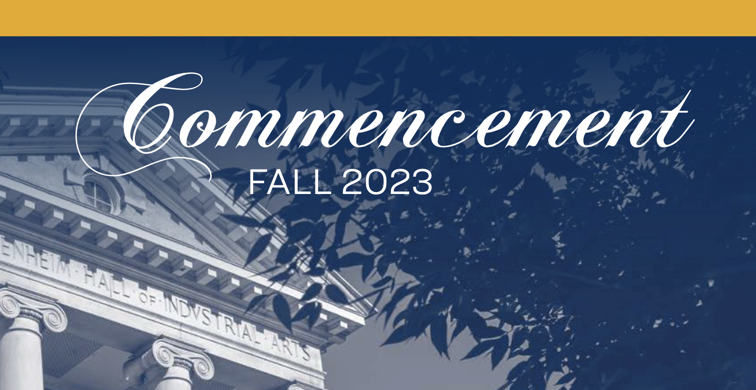 Commencement fall 2023 program cover.