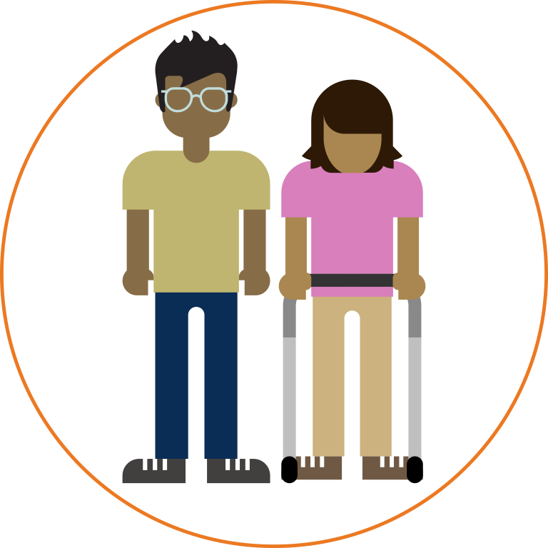 person with a visible disability, other person with unvisible disability