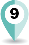 Road marker indicating weeks 9 and 10