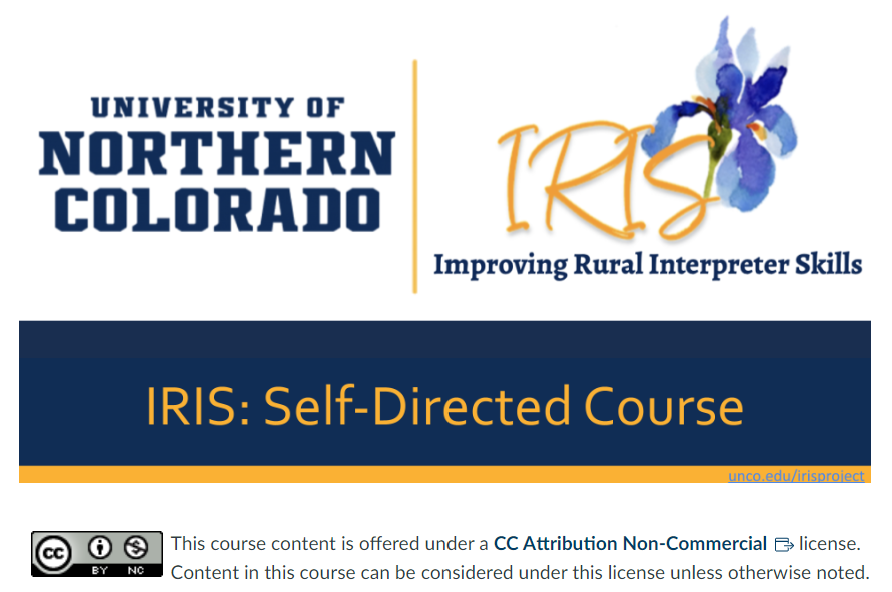 Title slide of IRIS: Self-Directed Course