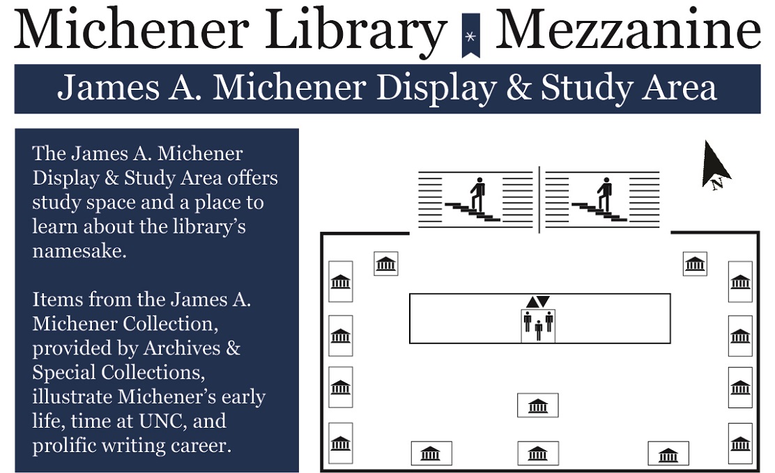Map of Michener Library mezzanine
