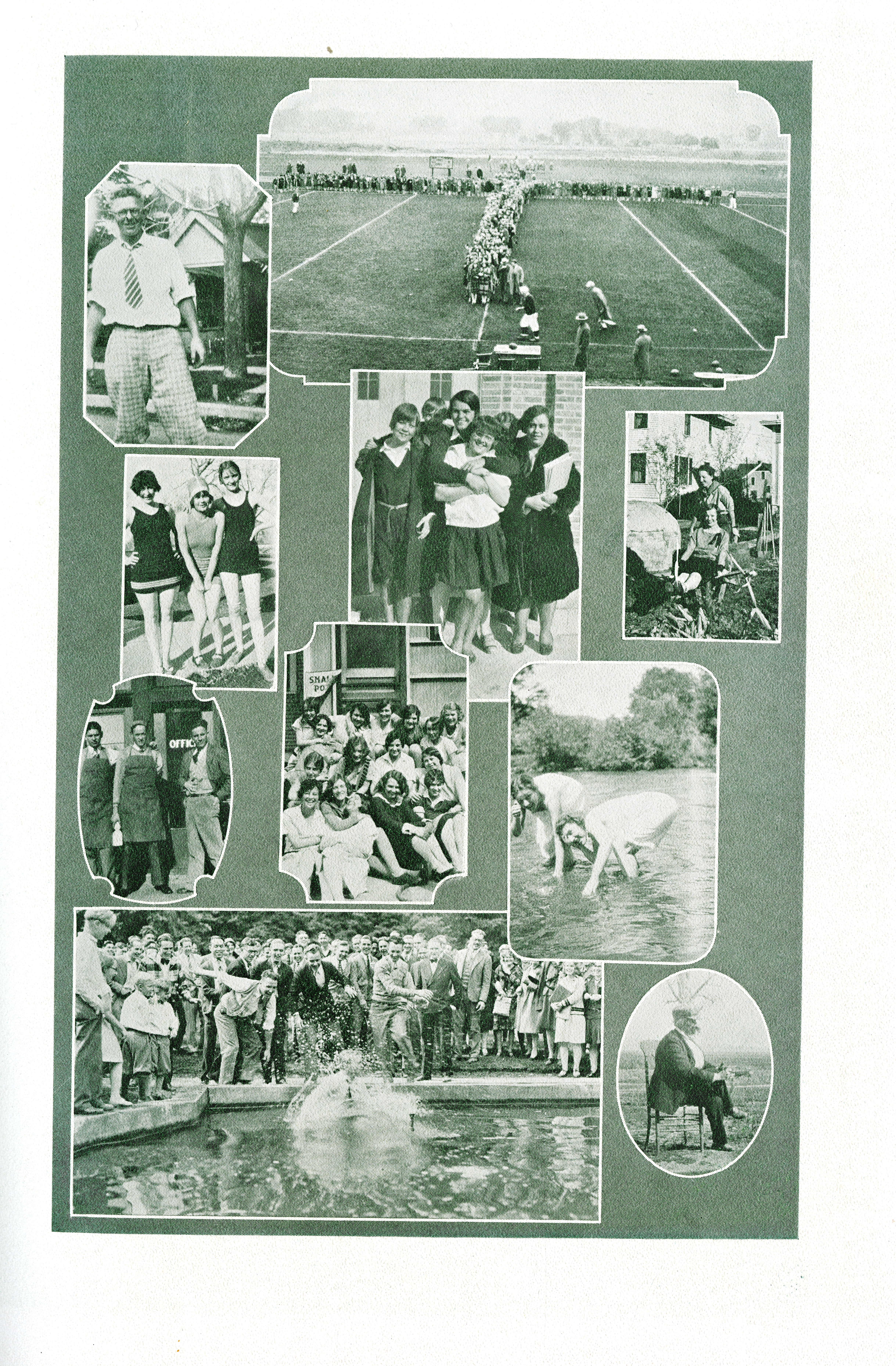 A collage of Homecoming activity from the 1920's