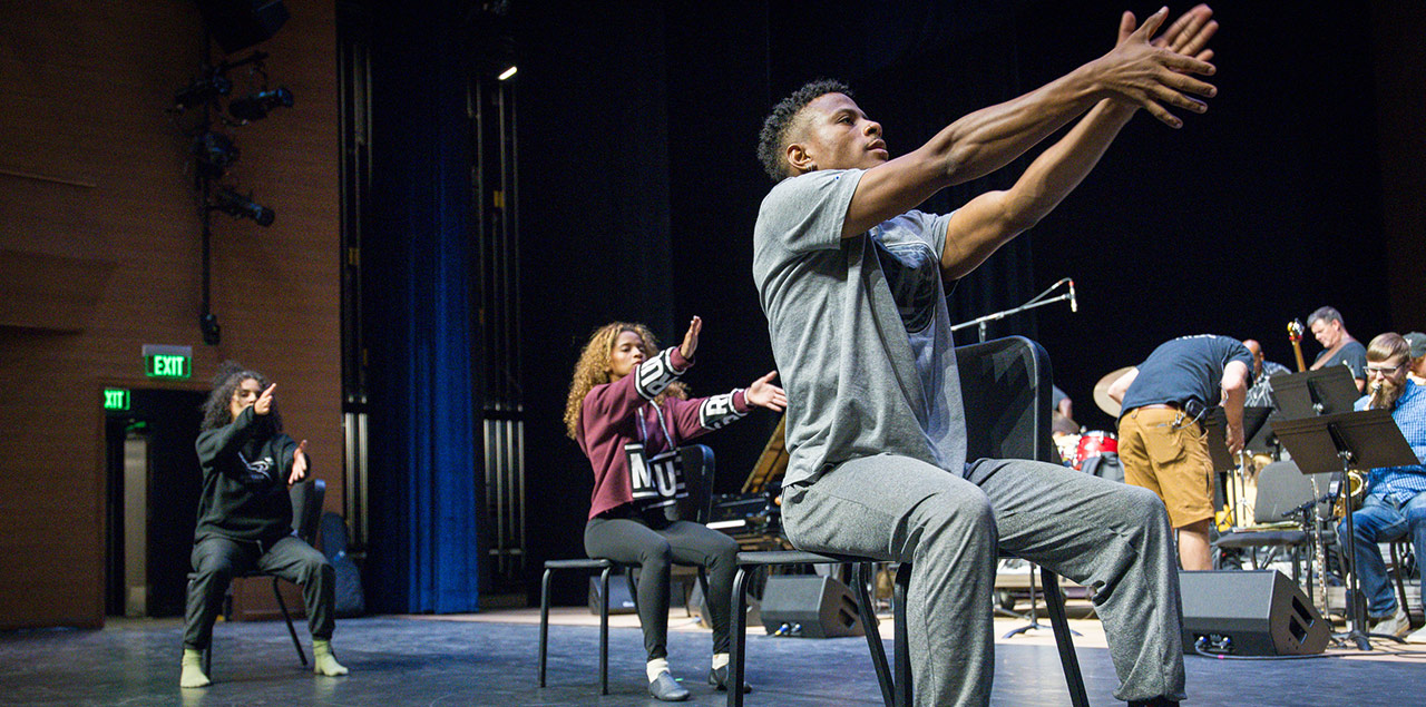 The three dancers at the rehearsal