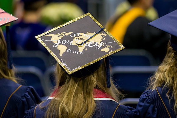 UNC graduation cap close-up