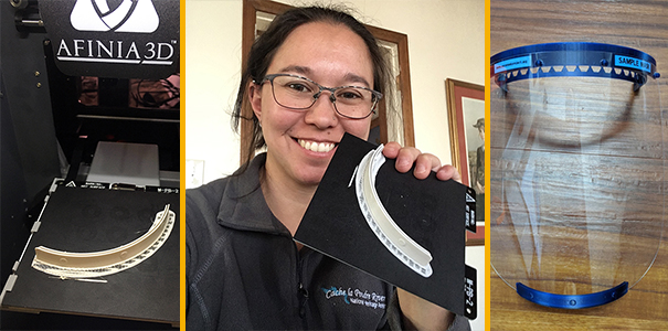 3D-printed face shield parts with Chelsie Romulo