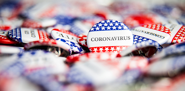 Coronavirus political badge