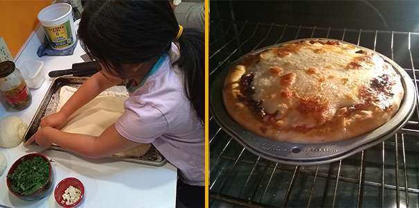 Making a low-cost pizza with simple supplies