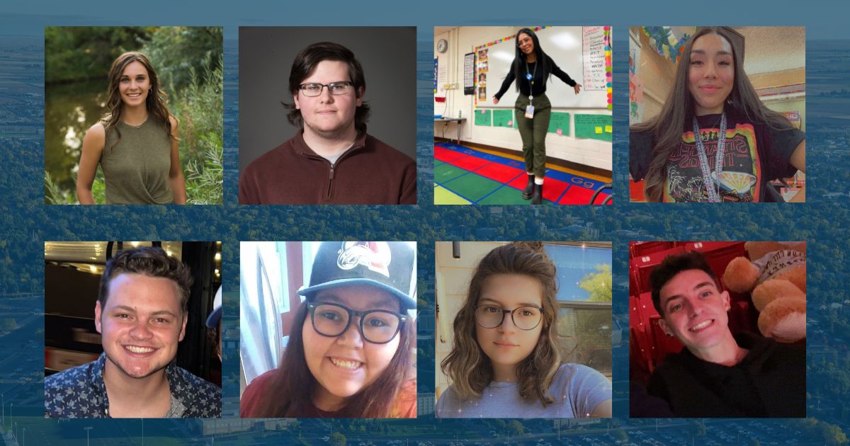 Eight UNC student profile pictures next to each other