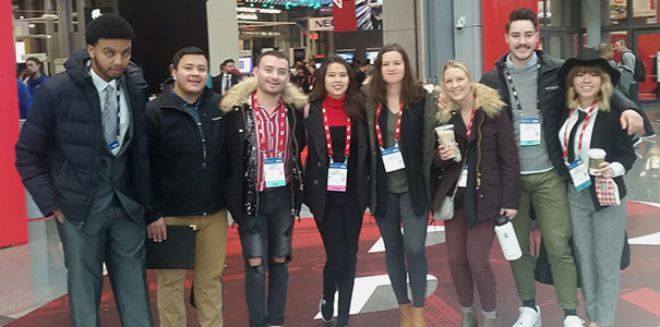 The eight students who attended the NRF conference in January 2019.