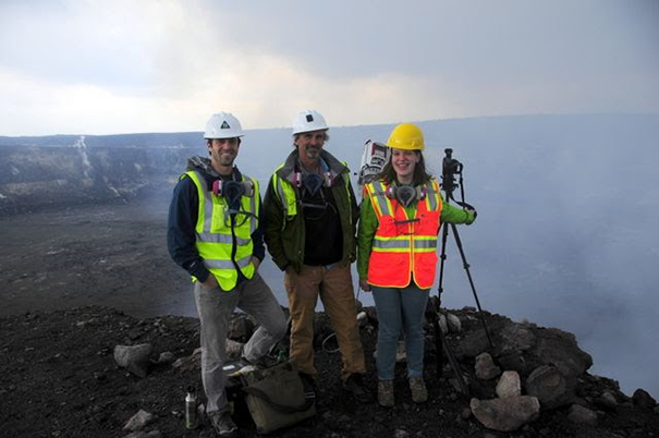 Dr. Anderson's graduate students at Kilauea: Amy Burzynski