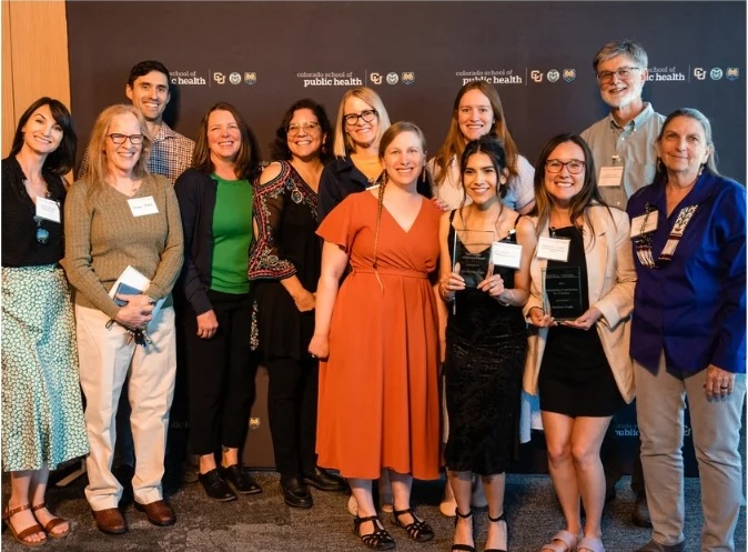 Group photo of faculty, staff, and students receiving awards