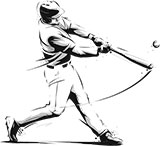 Illustration of a baseball player at bat