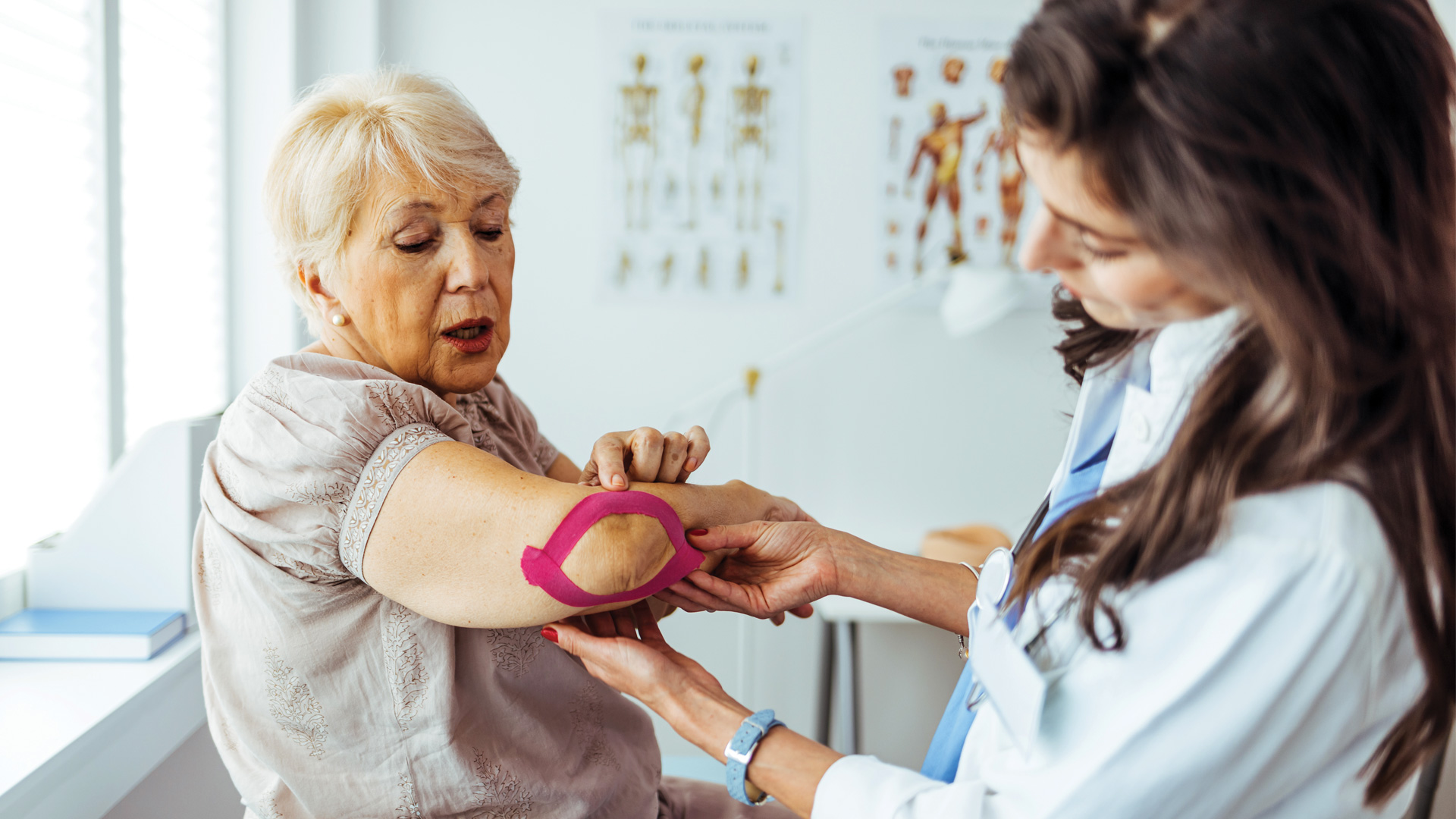 Stock image of a doctor examining a patient.