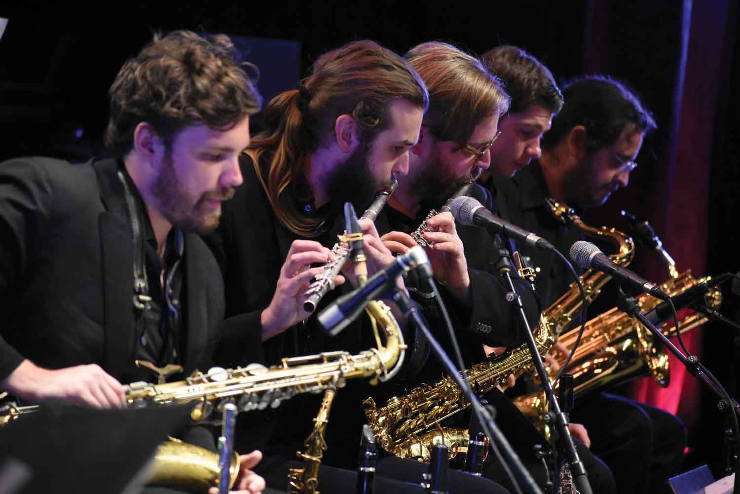 Musicians from UNC's Compass Jazz Orchestra perform on stage in the Dominican Republic. 